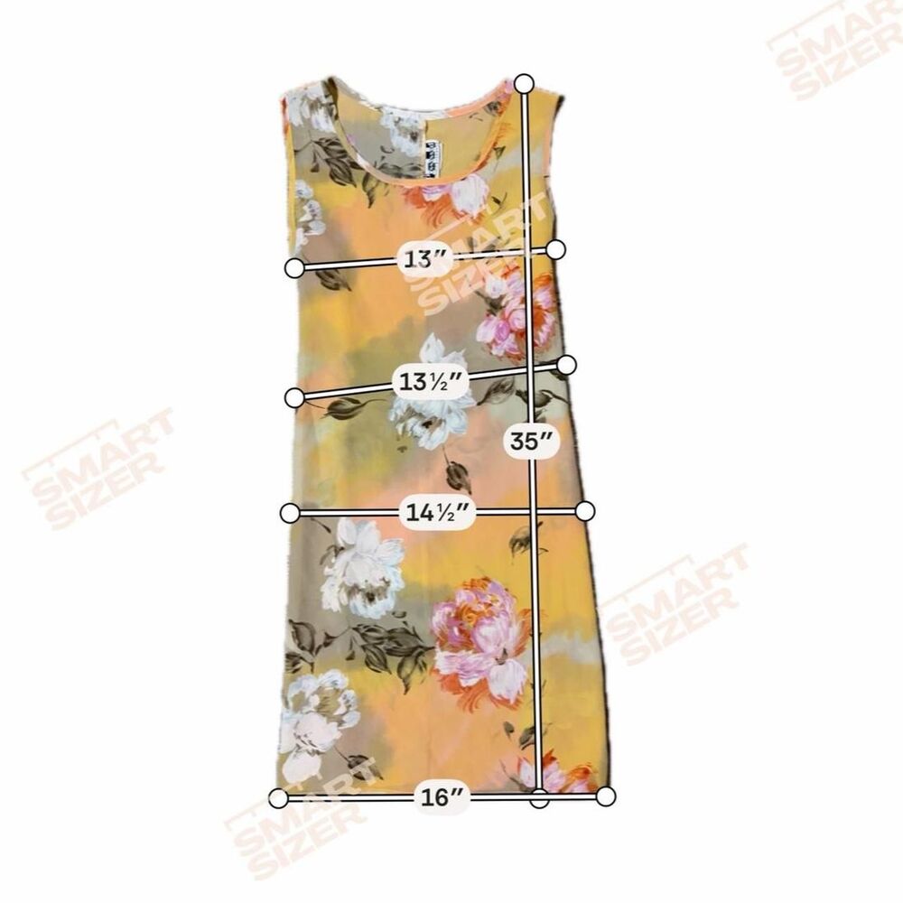 Vintage Y2K Yellow Floral Sleeveless Whimsy Fairy Cottagecore Dress - Picture 6 of 8